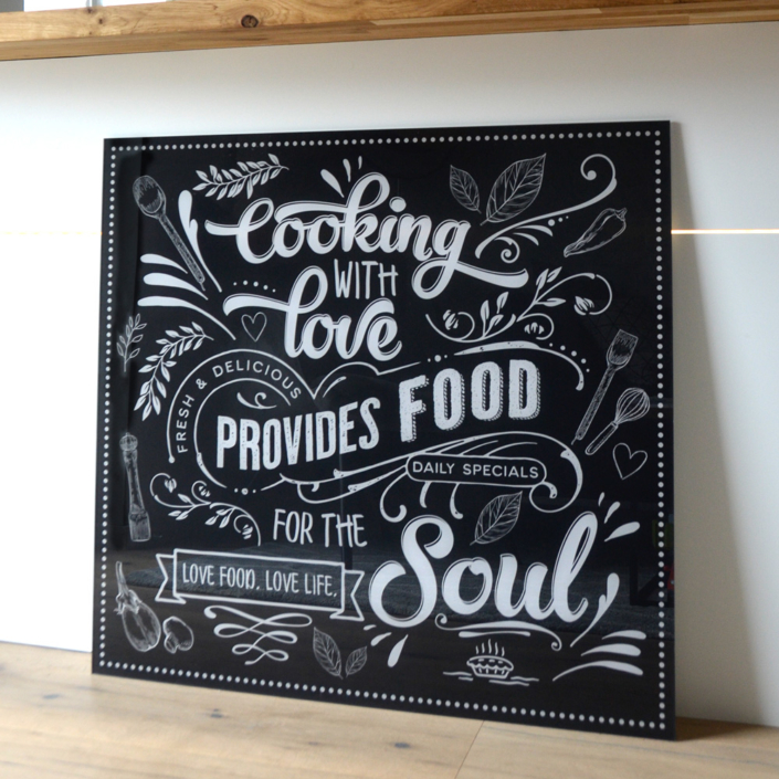 Chalkboard Cooking With Love Provides Food For The Soul