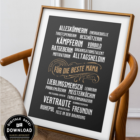Geschenk Muttertag Geburtstag Beste Mama Poster PDF