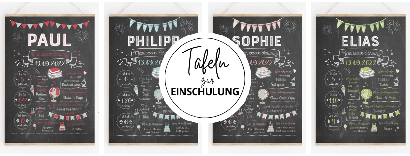 Tafeln zur Einschulung bei Chalkboards.de