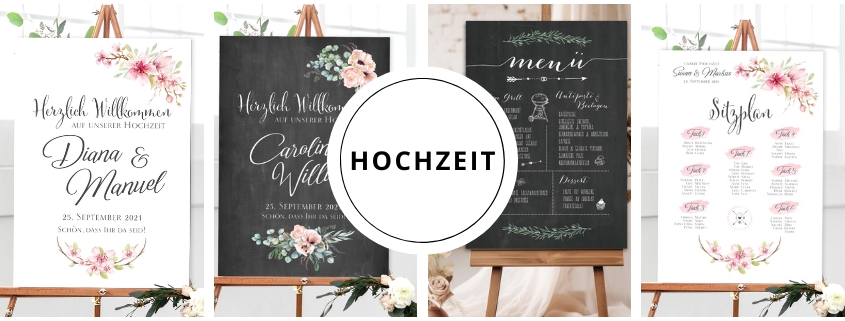 Schilder zur Hochzeit bei Chalkboards.de