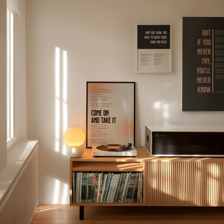 Lyrics Songtext Musik Poster Plattenspieler Vinyl Player