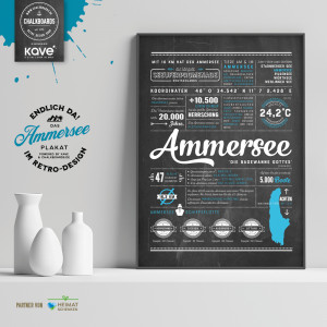 AMMERSEE CHALKBOARDS KAVE Ammersee Plakat